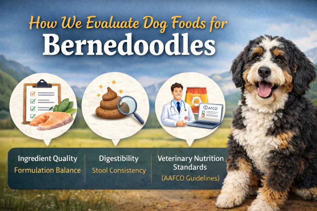 How We Evaluate Dog Foods for Bernedoodles