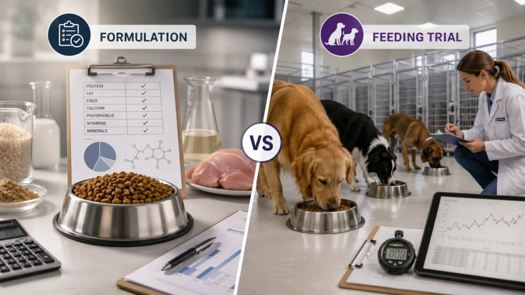 AAFCO Substantiation — Formulation vs Feeding Trial