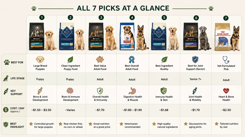 Comparison Table — All 7 Picks at a Glance